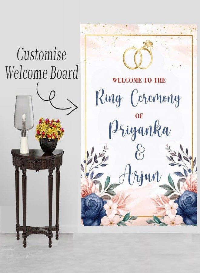 Theme My Party Engagement Ceremony Welcome Sign Board I Personalized Pre Wedding Engagement Wedding Sign Board I Indian Ceremony Welcome Sign for Engagement Decoration - Image 3